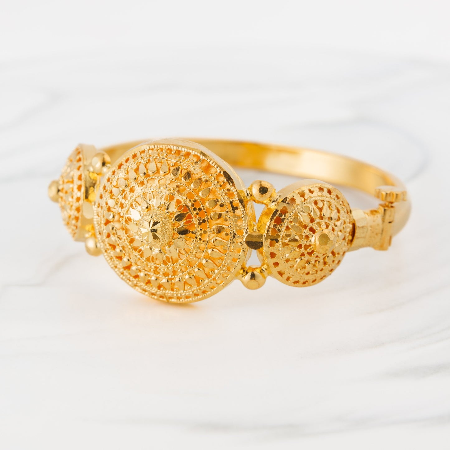كارا مصبوبة تقليدية (D2) - فضة 925 ومطلية بالذهب
