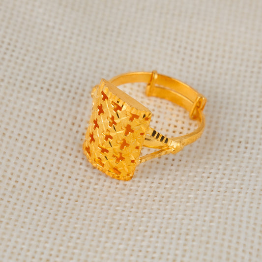Square Ring (D2) - Silver 925 & Gold Plated