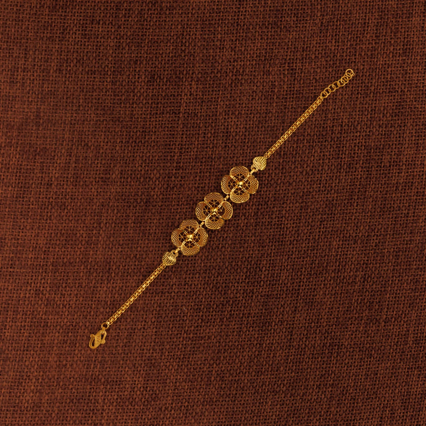 طقم سوار / سلسلة من 3 قطع (D10) - فضة 925 ومطلي بالذهب