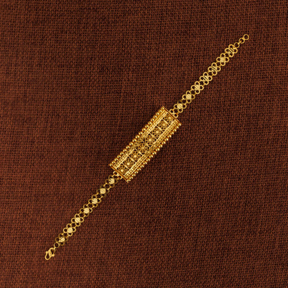 RP Half Curve Bracelet - (Flower) - Silver 925 & Gold Plated