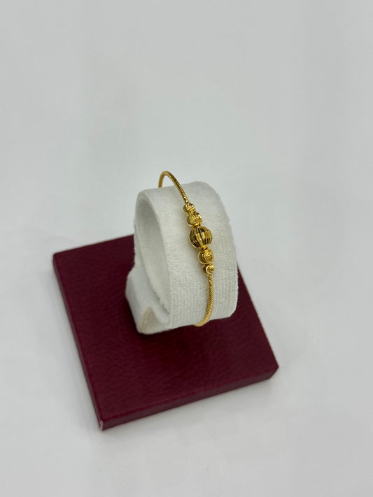 Flexible Child's Bangle (AD19) - 925 Silver & 24K Gold Plated