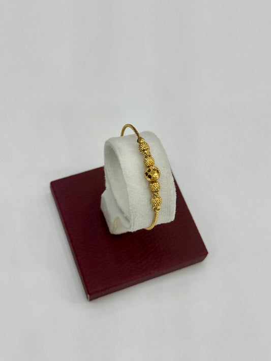 Flexible Child's Bangle (AD3) - 925 Silver & 24K Gold Plated