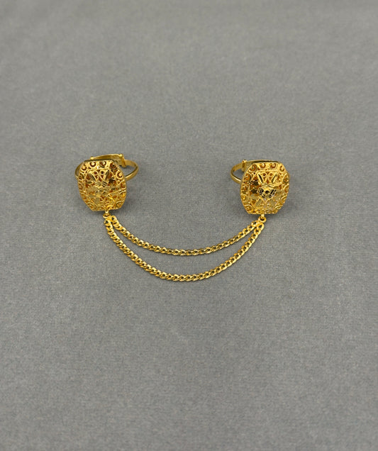 Twin Ring Chain (D37) - Silver 925 & Gold Plated