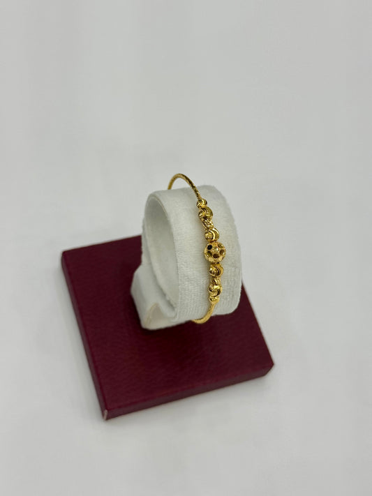 Flexible Child's Bangle (AD18) - 925 Silver & 24K Gold Plated
