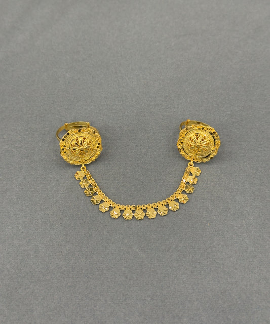 Twin Ring Chain (D22) - Silver 925 & Gold Plated