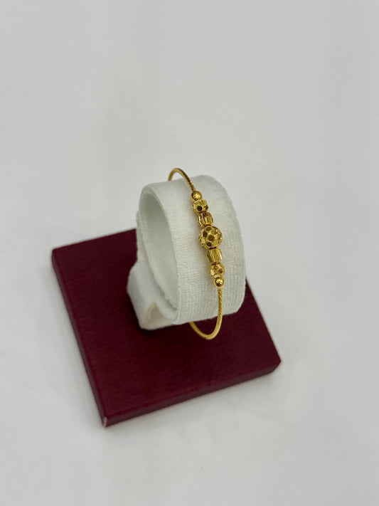 Flexible Child's Bangle (AD20) - 925 Silver & 24K Gold Plated