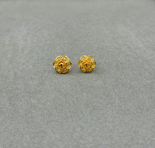Flower Tops (AD1) - 925 Silver & 24K Gold Plated