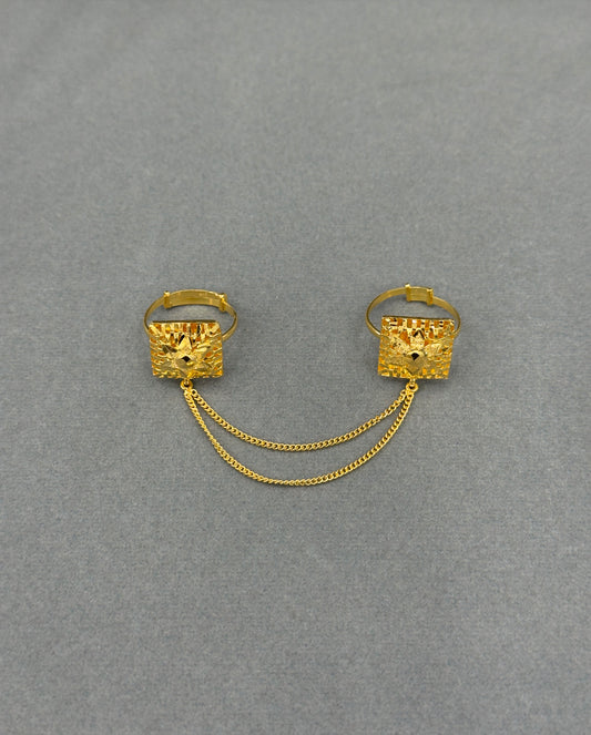 Twin Ring Chain (D32) - Silver 925 & Gold Plated