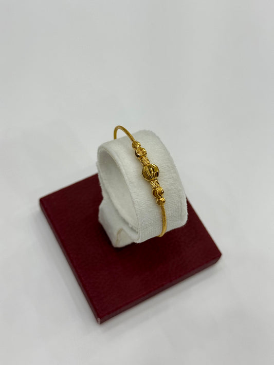 Flexible Child's Bangle (AD1) - 925 Silver & 24K Gold Plated