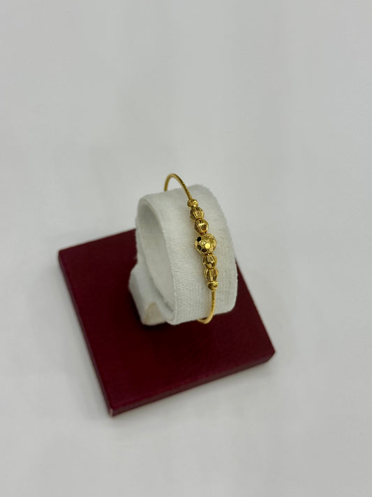 Flexible Child's Bangle (AD7) - 925 Silver & 24K Gold Plated