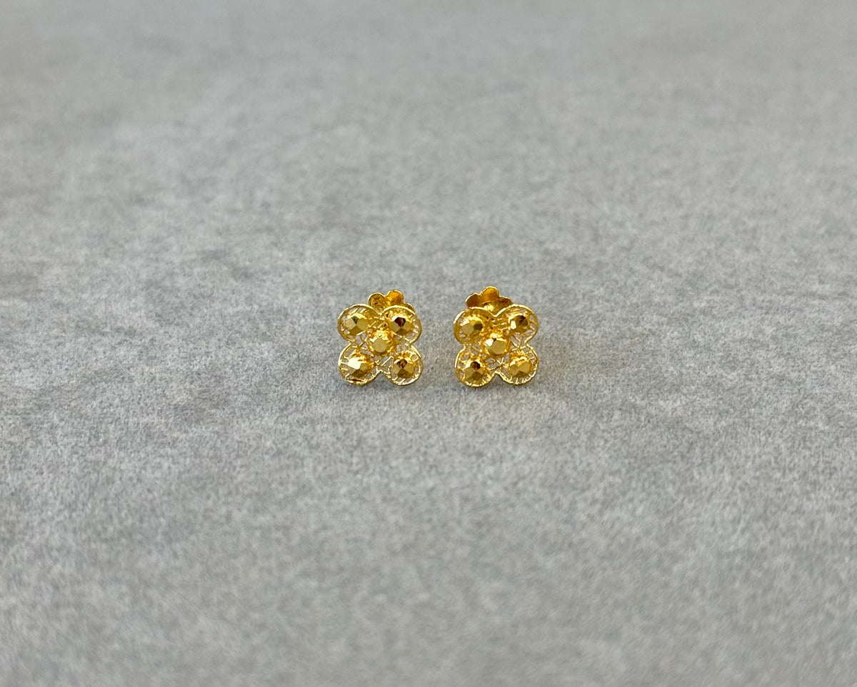 Flower Tops (AD26) - 925 Silver & 24K Gold Plated