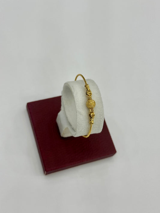 Flexible Child's Bangle (AD10) - 925 Silver & 24K Gold Plated