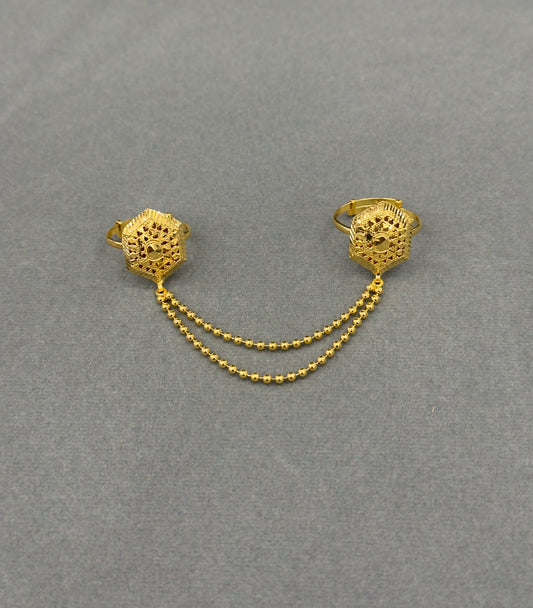 Twin Ring Chain (D39) - Silver 925 & Gold Plated