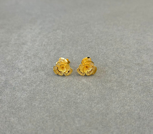Flower Tops (AD15) - 925 Silver & 24K Gold Plated