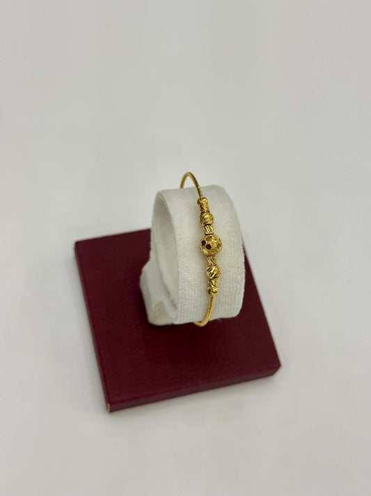 Flexible Child's Bangle (AD17) - 925 Silver & 24K Gold Plated