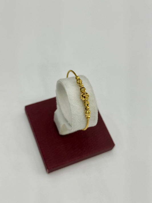 Flexible Child's Bangle (AD5) - 925 Silver & 24K Gold Plated
