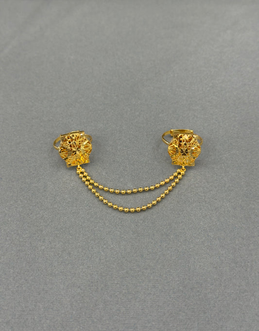 Twin Ring Chain (D17) - Silver 925 & Gold Plated