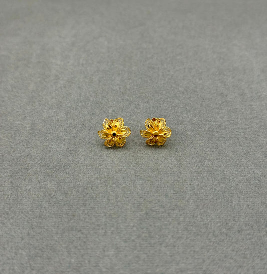 Flower Tops (AD2) - 925 Silver & 24K Gold Plated