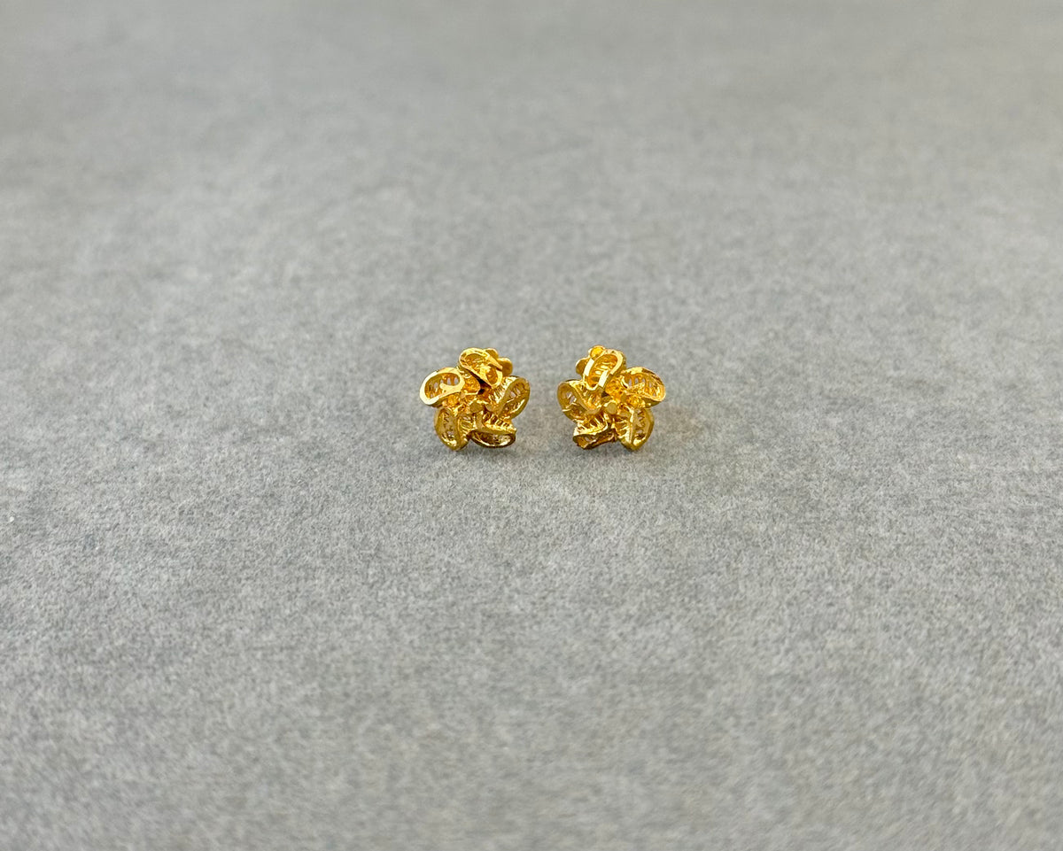 Flower Tops (AD14) - 925 Silver & 24K Gold Plated