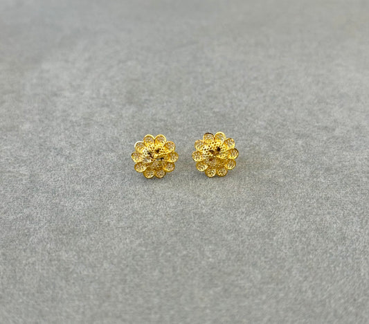 Flower Tops (AD17) - 925 Silver & 24K Gold Plated