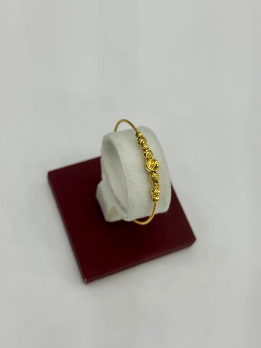 Flexible Child's Bangle (AD4) - 925 Silver & 24K Gold Plated