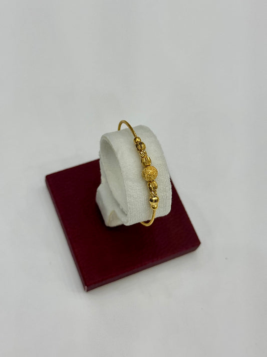 Flexible Child's Bangle (AD13) - 925 Silver & 24K Gold Plated