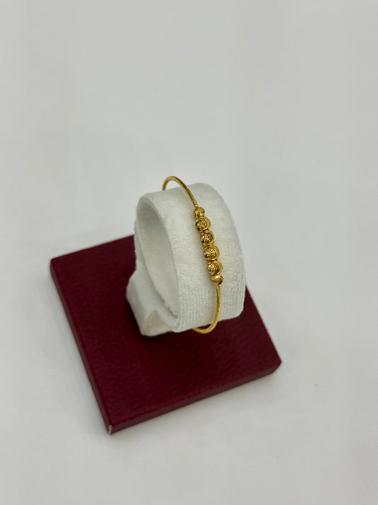 Flexible Child's Bangle (AD14) - 925 Silver & 24K Gold Plated