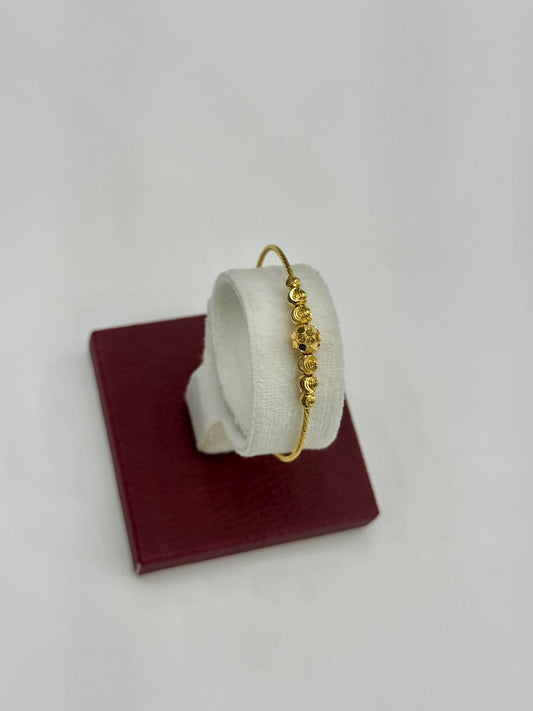 Flexible Child's Bangle (AD8) - 925 Silver & 24K Gold Plated