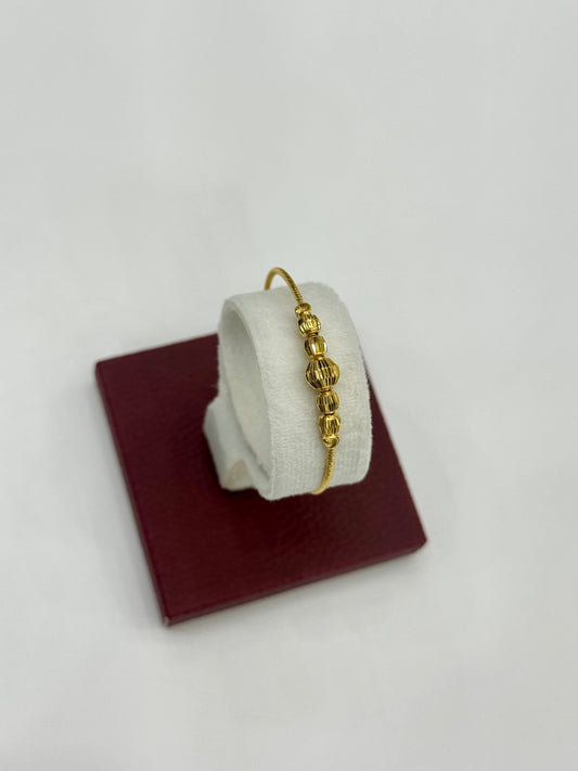 Flexible Child's Bangle (AD6) - 925 Silver & 24K Gold Plated
