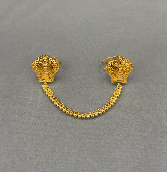 Twin Ring Chain (D31) - Silver 925 & Gold Plated