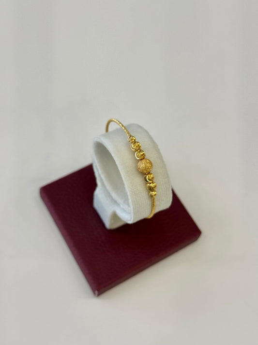 Flexible Child's Bangle (AD21) - 925 Silver & 24K Gold Plated