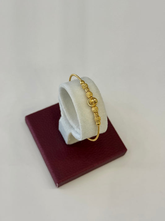 Flexible Child's Bangle (AD22) - 925 Silver & 24K Gold Plated