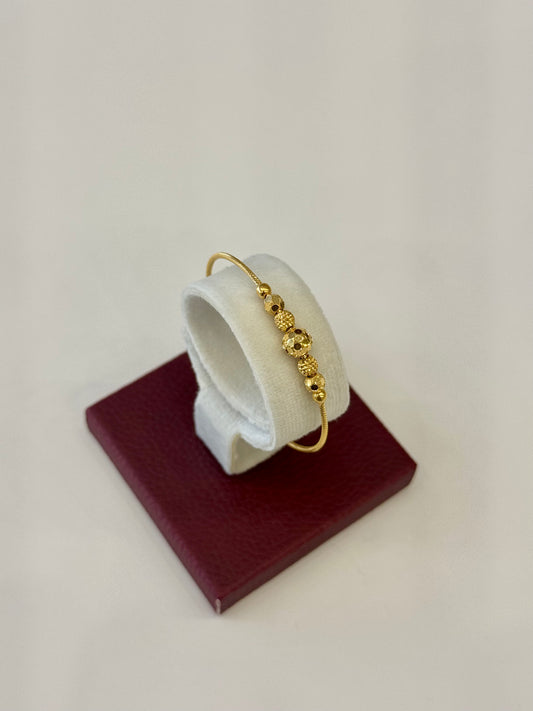 Flexible Child's Bangle (AD23) - 925 Silver & 24K Gold Plated