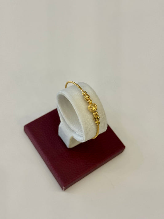 Flexible Child's Bangle (AD24) - 925 Silver & 24K Gold Plated