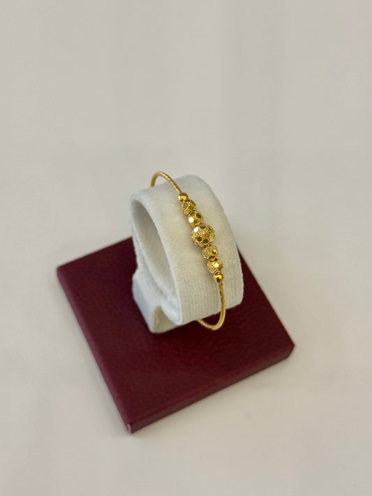 Flexible Child's Bangle (AD25) - 925 Silver & 24K Gold Plated
