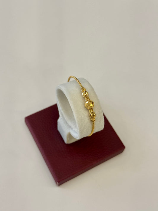 Flexible Child's Bangle (AD26) - 925 Silver & 24K Gold Plated