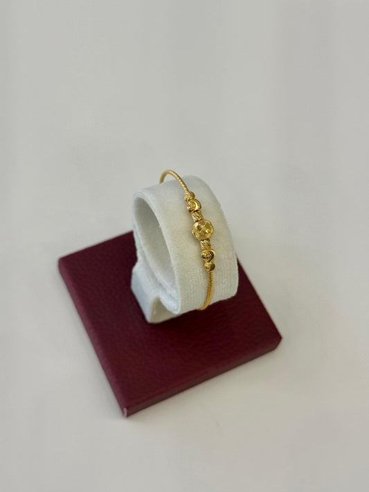 Flexible Child's Bangle (AD27) - 925 Silver & 24K Gold Plated