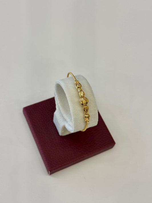Flexible Child's Bangle (AD28) - 925 Silver & 24K Gold Plated