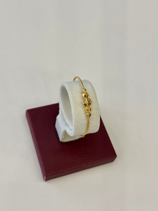 Flexible Child's Bangle (AD29) - 925 Silver & 24K Gold Plated