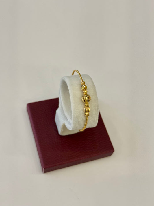 Flexible Child's Bangle (AD30) - 925 Silver & 24K Gold Plated