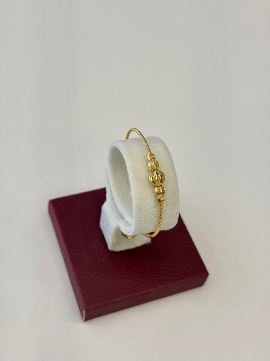 Flexible Child's Bangle (AD31) - 925 Silver & 24K Gold Plated