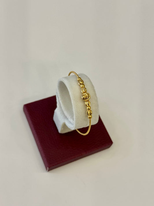 Flexible Child's Bangle (AD32) - 925 Silver & 24K Gold Plated