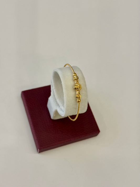 Flexible Child's Bangle (AD33) - 925 Silver & 24K Gold Plated