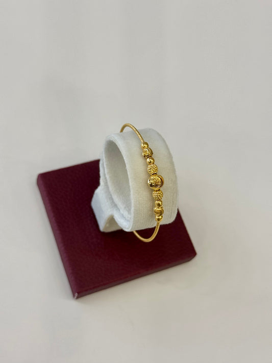 Flexible Child's Bangle (AD35) - 925 Silver & 24K Gold Plated