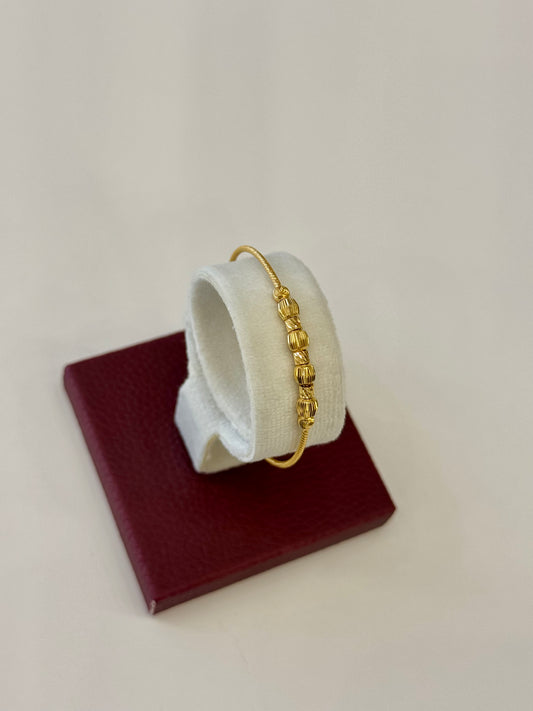 Flexible Child's Bangle (AD37) - 925 Silver & 24K Gold Plated