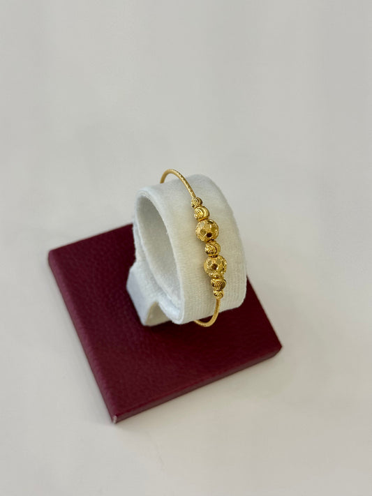 Flexible Child's Bangle (AD40) - 925 Silver & 24K Gold Plated