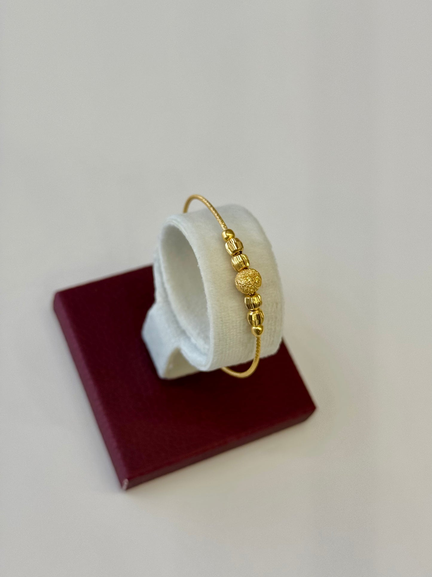 Flexible Child's Bangle (AD42) - 925 Silver & 24K Gold Plated