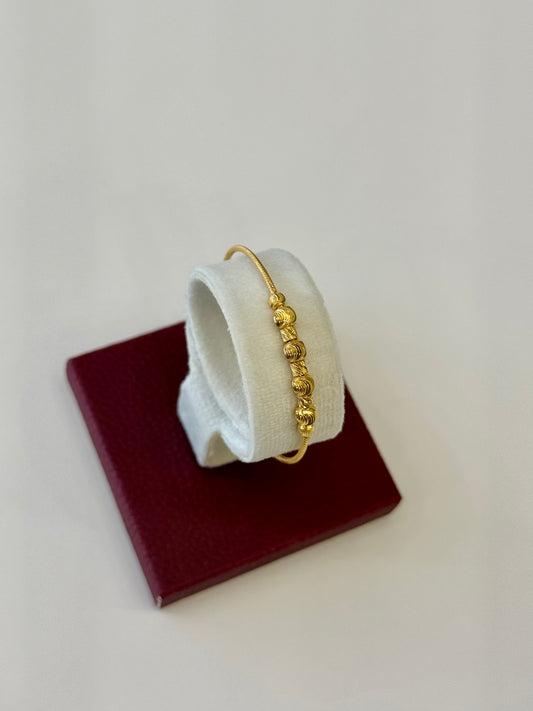 Flexible Child's Bangle (AD44) - 925 Silver & 24K Gold Plated