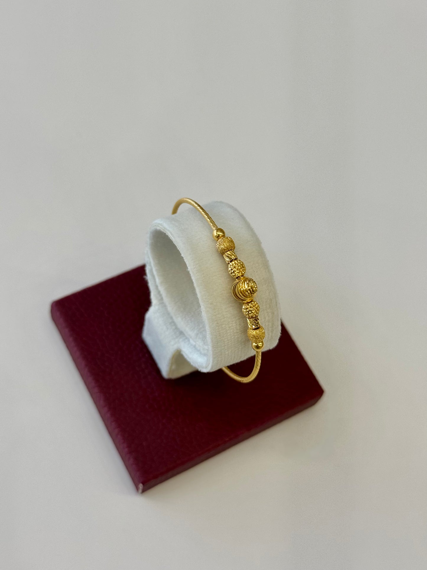 Flexible Child's Bangle (AD50) - 925 Silver & 24K Gold Plated