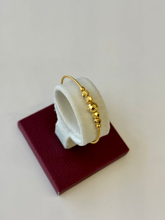 Flexible Child's Bangle (AD52) - 925 Silver & 24K Gold Plated